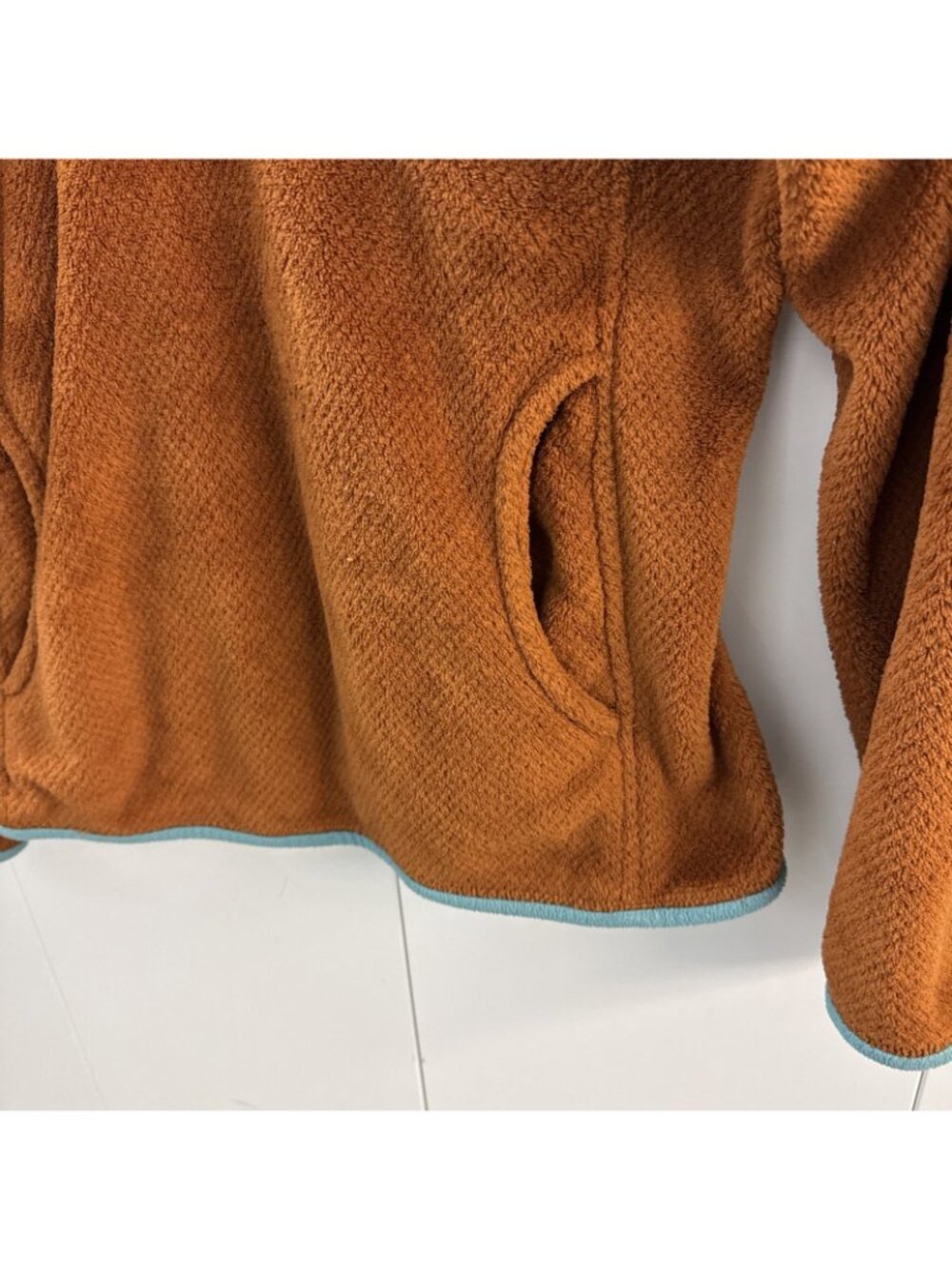 Patagonia Sweater Women Medium Copper Teal Pullover Snap Fleece Polartec Better - Picture 5 of 10